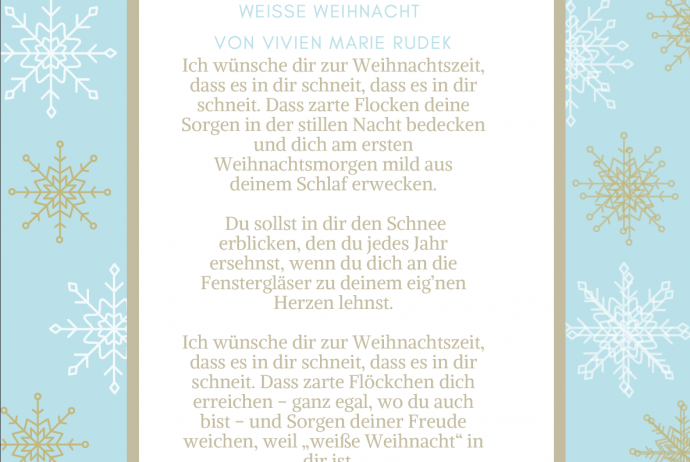 Weihnachtsgedicht von Vivien Marie Rudek 40-something